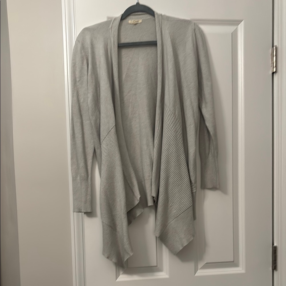 Women's Gray Open Front Cardigan